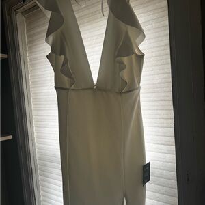 Elegant Cream Ruffle Dress